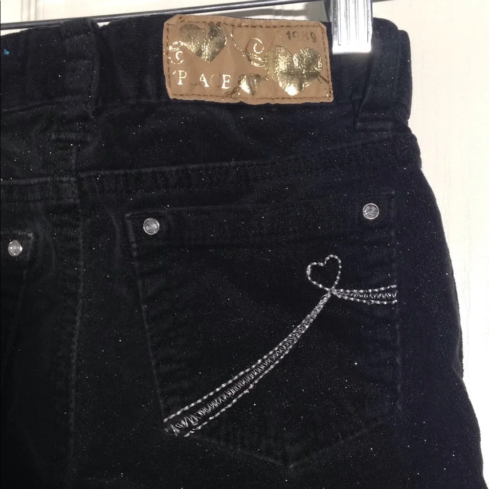 FINAL MARKDOWN Girl's Children's Place Sparkly Black corduroy Jeans 6